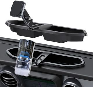 OQTIQ Dashboard Phone Mount for 2018–2023 Jeep Wrangler JL/JLU & Gladiator JT, Extended Metal Arm with Anti-Slip Dash Tray, Ultra-Strong Magnets, Compatible with MagSafe iPhone 12–17, Not for 4xe
