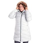 MARMOT Women's Montreal Mid-Thigh Length Down Puffer Coat, Glacier Grey, Large