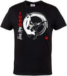 Rule Out Martial Arts T-Shirt Judo Casual Wear, Black, S