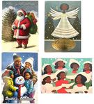 36 African American Christmas Cards - Deluxe Premium Holiday Greeting Cards with Envelopes and Sentimental Message Inside - Foil and Glitter Finish