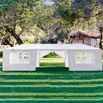 Romantizm Gazebo 3m x 9m Outdoor Marquee Waterproof Garden Shelter Party Tent Wedding Water Resistant Awning Canopy White (Eight Sides) (8 sides)