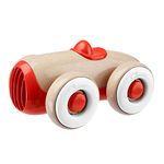 Chicco Eco+ Car, Toy Car With Free Wheels, Paint-Free, Made Of Recycled Plastic And Bioplastic, Vintage Design, Suitable For Eye-Hand Coordination, Toy For Children From 1 Up To 3 Years, Red