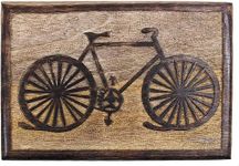 STORE INDYA Hand Carved Wooden Decorative Jewellery Keepsake Storage Box With Bicycle Motifs Design Multipurpose Use As Watch Box, Treasure Chest Box Great For Gifts 25X17 CM