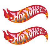 H&S (2 Pack) Hot Wheelz Sticker Decal Vinyl | Car Racing Lovers | Cars | Windows | Laptops | Walls | Any Smooth Surface | Premium Quality | Size: 5" x 2"