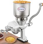 Moongiantgo Corn Grinder Cast Iron, Hand Crank Grain Mill with Large Hopper & Table Clamp, for Manual Crushing Barley Wheat Berries Coffee Chickpeas Seeds Pepper Dried Beans Animals Feed Home Brewing
