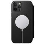 Nomad Rugged Folio Wallet Phone Case for iPhone 12 Pro Max - MagSafe Compatible, 10ft. Drop Protection, Horween Leather - Black