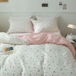 AMWAN Cotton Floral Duvet Cover Que