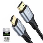 1m 8K HDMI 2.1 Cable, ZESKRIS 48Gbps Ultra High Speed Braided Cord 2.1 HDMI Cable, 4K@120Hz 8K@60Hz 144Hz eARC HDR 10 HDCP 2.2 2.3 HDMI Cables for Latest Laptop, Monitor, PS5, PS4, Xbox One, 8K UHD TV