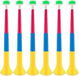 6 PCS Plastic Collapsible Stadium Horns, Collapsible Air Horns Noisemaker for Sporting Events Football Games Graduation School Sports Party Decorations Supplies Favors (Random Color Matching)