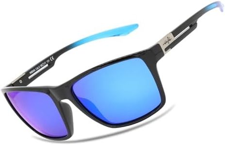 Polarized Sunglasses for Men Fishing Driving Running Golf Sports Glasses Square UV Protection Designer Style Unisex (Black/Blue, Blue)