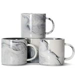 Smilatte 12 oz / 320ml Unique Coffee Mugs, M101 Novelty Marble Ceramic Cup for Boy Girl Lover, Set of 4, Gray