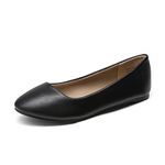 DREAM PAIRS Women's Sole-Simple Ballerina Walking Flats Shoes Black/PU Size 11 US/9 UK,Size 7,Black/pu,Sole-Simple