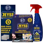 Jeyes Complete BBQ Cleaning Kit – BBQ Cleaner Spray, Grill Brick & Handle, Plus 3x Brick Refills – Complete Barbecue Oven Cleaner Kit for Outdoor Grills – Cuts Through Grease & Burnt-On Food Fast