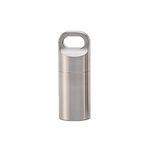 Portable Pill Case SENRISE Waterproof Pill Box Metal Small Pocket Keychain Medicine Case for Outdoor Travel Camping (Silver, Small, 1PCS)