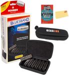 Hohner Blues Band Harmonica 7 Pack - Keys of G, A, Bb, C, D, E, F Bundle with Case, Zip Pouch, Instructional Manual and Austin Bazaar Polishing Cloth