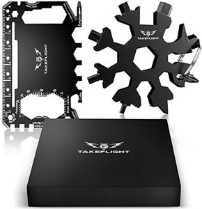 EDC Credit Card Tool Gift Set - Tactical Pocket Tool Gadgets for Men | Screwdriver Snowflake Multi Tool - Wallet Multitool Giftset with Pocket Survival Tools - Survival Gear Accessories in Gift Box