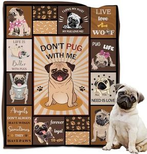 CIUGOIG Pug Dog Blanket Pug Throw Blanket Pugs in a Blanket for Pug Lovers Kids Boys Girls Adults 50"x60"