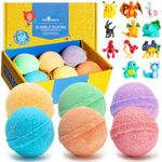 Monster Bath Bombs for Kids with Surprise Toys Inside (6 Pack) - Large Bubble Bath Bomb Stocking Stuffers for Kids, Boys & Girls - Fruity Scent, Skin-Safe, Made in USA - Holiday Gift by Two Sisters