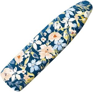 Extra Thick Ironing Board Cover and Pad, 15x54 Ironing Board Cover, Resist Scorching and Staining,Elastic Edges,Orange Flower Blue Watercolor