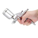 Artist Paint Spray Gun Machine (Mini) Techno K-3A with 100 ml Metal Cup HVLP Sprayer (Grey)