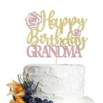 Dcokska Happy Birthday Grandma Cake Topper, Grandma Birthday Decorations,Mother’s Day Cake Decorations/Best Grandma Ever Party Decorations (grandmother-3)