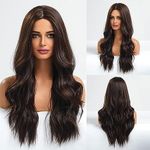 BLUSHIA Full Head Hair Wig For Women Natural Brown Curly And Synthetic Hair Fiber With Net Wig Cap