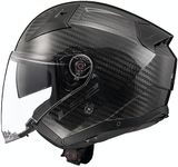 LS2 OF603 Infinity II Open Face Carbon Fibre Motorcycle Helmet (XL)