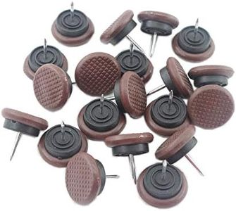 50pcs Round Heavy Duty Nylon Furniture Pads,Ulifestar Nail On Furniture Sliders Hardwood Floor Protectors for Chair Table Desk Desser Cabinet Sofa Couch Leg Feet Non Slip Glides Dia 27mm(Brown)