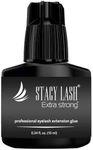 Extra Strong Eyelash Extension Glue Stacy Lash (0.34 fl.oz / 10 ml) / 0.5-1 Sec Dry/Retention – 8 Weeks/Black Adhesive/Professional Supplies