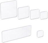 Thinp 6 Pcs Acrylic Stamp Block,Clear Acrylic Blocks for Stamping Clear Stamps with Grid Decorative Stamp Blocks Acrylic Clear Stamping Stamp Block Square Display Block Set Props for DIY Scrapbooking