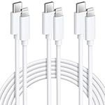 Avoalre iPhone Fast Charger Cable 3Pack 2M USB C to Lightning Cable [MFi Certified] New iPhone Cable Compatible with iPhone14 13 12 11 Pro Max X XS XR,iPad Pro MacBook Air, iPod - White