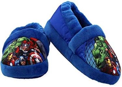 Marvel Avengers Superhero Boys Toddler Plush Aline Slippers (11-12 M US Little Kid, Blue)