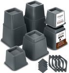 Utopia Bedding 8 Piece Premium Adjustable Furniture Risers (4 High and 4 Short) - Heavy Duty Riser with Strong Space Saving for Beds, Tables, Chairs or Sofas (3, 5 or 8.6 Inch) (Grey)