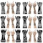 XMASIR 12 Large Sheets Tattoo Stencil Kit Indian Arabian Temporary Tattoo Templates for Women Girls Hands (Only Templates,No Tattoo Ink)