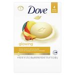 Dove Beauty Bar Gentle Skin Cleanser Moisturizing for Gentle Soft Skin Care Glowing Mango Butter and Almond Butter More Moisturizing Than Bar Soap 106 g 4 count