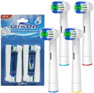 Replacement Toothbrush Heads Compatible with Oral-B Braun, 4 Pcs Professional Electric Toothbrush Heads Brush Heads for Oral B Replacement Heads Refill Pro 500/1000/1500/3000/3757/5000/7000/7500/8000