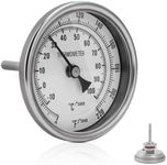 3" Dial 2" Probe FERRODAY 1/2 NPT Stainless Steel Thermometer Dial Thermometer 1/2 NPT Homebrew Kettle Thermometer Weldless w/O-Rings 0-220ºF Kettle Thermometer Stainless Steel Brew Pot Thermometer