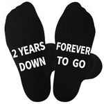 Jeasona 2nd Wedding Anniversary Cotton Calf-length Socks Wedding Anniversary for Him/Husband Gifts 2 Year Anniversary for Him Boyfriend