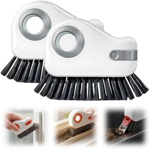 2 in 1 Groove Cleaning Brush, 2026 New Hard Bristle Brush, Multifunction Window Track Brush for Household Cleaning Tool, Compact Track Cleaning Brush for Sliding Door Track Cleaner (Gray,2)