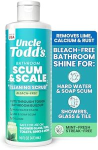 Uncle Todd's Scum & Scale Bathroom Cleaner Hard Water Stain & Soap Scum Remover – Bleach-Free, Heavy Duty Calcium Lime Rust Cleaner for Shower, Glass, Toilet, Tub & Sink – 16oz