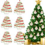 Syhood 6 Pcs Faux Christmas Tree Snack Cake Ornament Cute Funny Christmas Tree Ornament Christmas Tree Cake Ornament Christmas Tree Hanging Signs with Rope for Xmas Winter Holiday Party Decoration