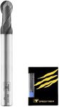 SPEED TIGER Micrograin Carbide Ball Nose End Mill - 2 Flute - ISB1/8"2T (5 Pieces, 1/8") - for Milling Alloy Steels, Hardened Steel, Metal – Mill Bits Sets for DIYers & Professionals