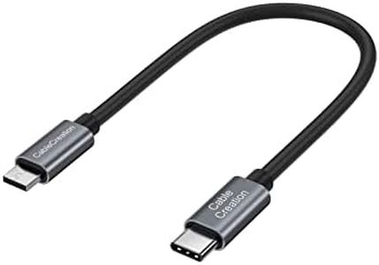 CableCreation USB C Cable Short 0.65 FT, USB-C to Micro USB A OTG Cable, Compatible with DJI Spark/DJI Mavic/Mavic Pro/Mavic Pro Platinum/Mavic Air Controller 0.2m, Space Gray