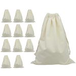 Belinlen 12 PCS 12x17” Cotton Drawstring Bags Reusable Produce Bags for Multipurpose Double Drawstring Muslin Bags perfect for Shopping Home Storage