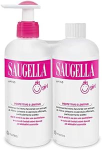 Saugella Girl Daily Intimate Cleanser for Prepubertal Girls, Against Anxiety and Itchy, 2 Packs of 200 ml Each 400 ml