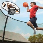 Trampoline Basketball Hoop with Mini Basketball Easy to Install Basketball Hoop for Trampoline Fit for Straight Pole and Curved Pole