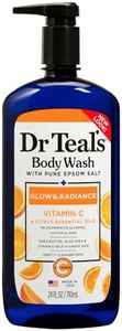 Dr Teal's Glow & Radiance with Pure Epsom Salt Body Wash, Vitamin C & Citrus Essential Oils 710 | Moisturizing Body Wash for Glowing Skin & Relaxation | Hydrating Body Wash for Women & Men