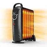Air Choice Oil Heater, 700W Oil-Filled Radiator Heater with Thermostat, Overheat Protection,2 Heat Settings, Durable, for indoor use, Quiet Electric Space Heater for Bedroom, Office, Home