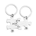 bobauna We Just Fit Puzzle Piece Keychain Set Gift For Couples Best Friends (just fit keychanin)