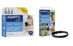 ADAPTIL Calm 30 Day Refill x 3, Helps Dog Cope with Behavioural Issues and Life Challenges 48ml x 3 & Calm On-the-Go Collar, helps dogs cope with stress and anxiety - Medium/Large Dogs